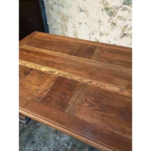 Vintage French Arts & Crafts Style Oak Table, 1930s For Sale - Image 17 of 18