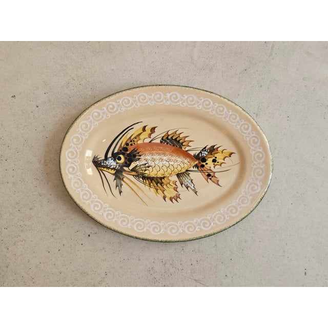 1950s Vintage Italian Hand-Painted Fish Plates by Map Pesaro, 1950s Set of 6 For Sale - Image 5 of 11