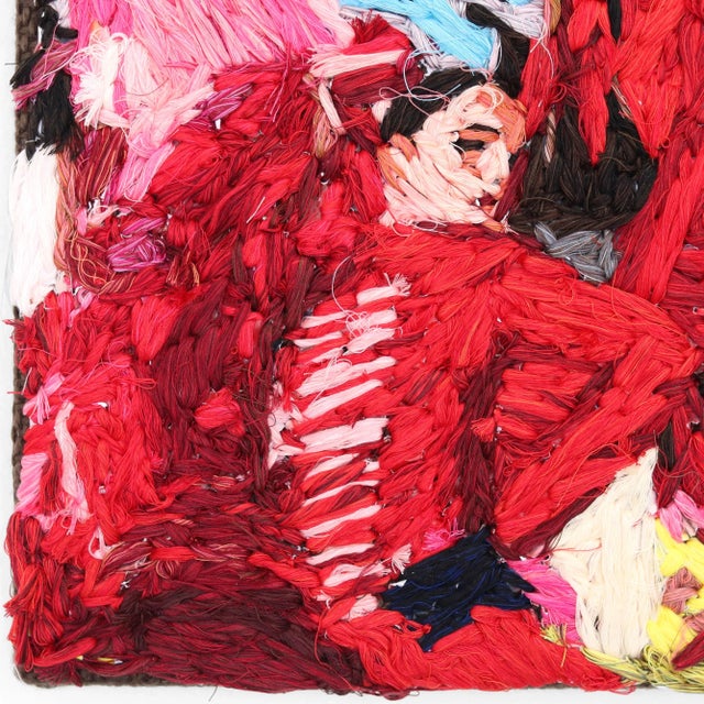 Large 3d Mixed Media Thread on Fabric Artwork "Women's Red Day" Original Artwork by Nilraya Bundasak For Sale - Image 4 of 8