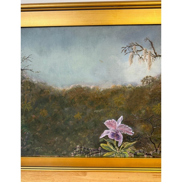 After Martin Johnson Heade: Tropical Orchid, South American Landscape For Sale - Image 9 of 12