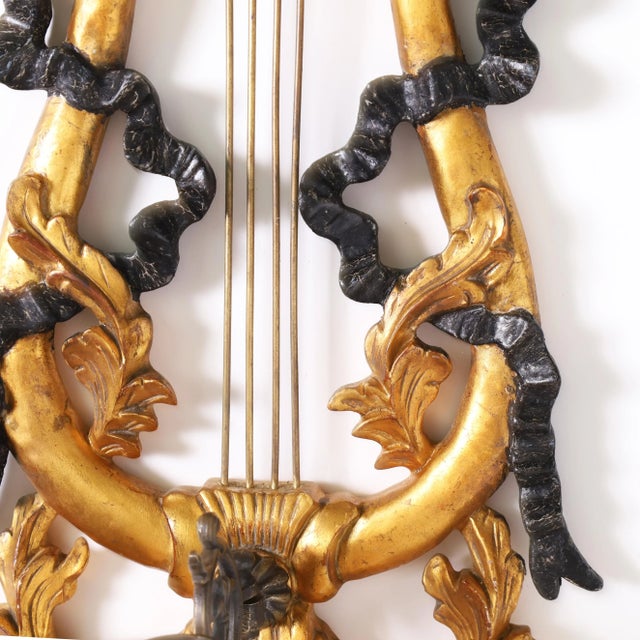 Dauphine Pair of Vintage Neoclassic Lyre Wall Sconces For Sale In West Palm - Image 6 of 9