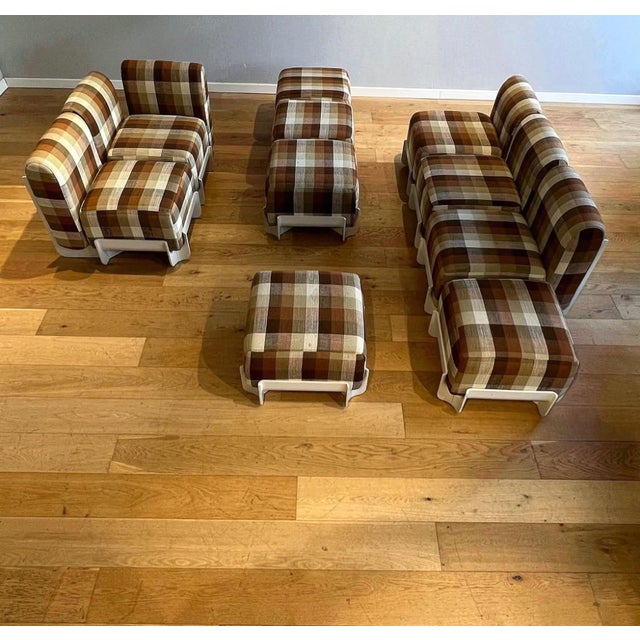 Textile Modular Sofa by Guarnacci, Padovano and Vagnoni for 1P, 1960s, Set of 10 For Sale - Image 7 of 8