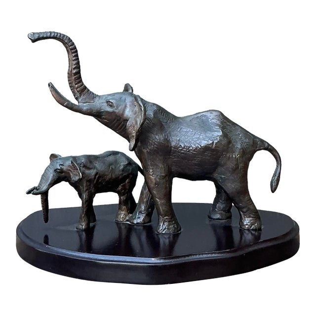 Vintage Bronze Elephant Family For Sale