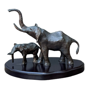 Vintage Bronze Elephant Family