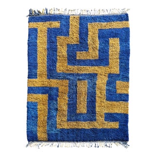 Moroccan Mrirt Beni Ouarain Wool Rug, 1990 For Sale