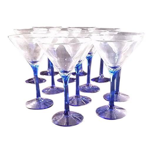 Blue Stem Martini Glasses Set of 12 Chairish