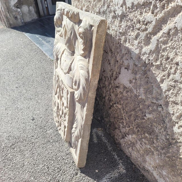 17th Century Carved Marble Coat of Arms with Various Heraldic Symbols For Sale - Image 15 of 16