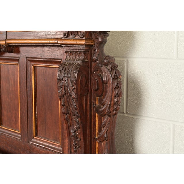 R. J. Horner Renaissance Revival Ornate Carved Oak Sideboard or Bar Cabinet, Circa 1880s For Sale - Image 9 of 17