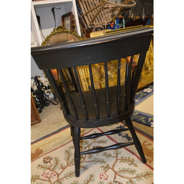 Black Dartmouth 1769 Nichols & Stone Black Wooden Arm / Captains Chair College Lodge Library For Sale - Image 8 of 18