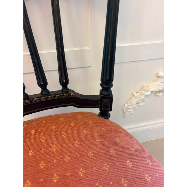 Antique Victorian Ebonised & Gilt Dining Chairs, 1880, Set of 4 For Sale - Image 16 of 18