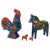 Swedish Folk Art Dala Horses and Rooster attributed to Olsson, 1960s, Set of 4 For Sale