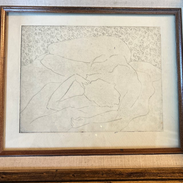 1970’s original abstract expressionist nude female figure etching. 10x8 or 17x15 framed. Check out my shop Robins Egg...