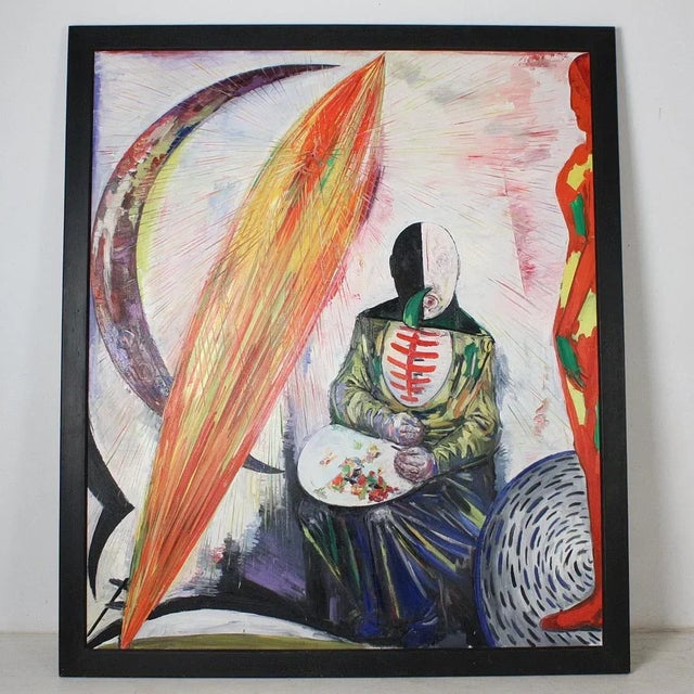 Hubertus Giebe, Der Maler, 1999, Oil on Canvas & Sculpture Object, Set of 2 For Sale - Image 12 of 12