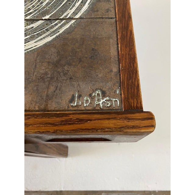 Mid-Century Modern Vintage Asti by Vallauris Ceramic Tile Top Coffee Table For Sale - Image 3 of 17