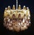 Italian 21st Century Clear Amber and Amethyst Poliedri Chandelier by Fabio LTD For Sale - Image 3 of 5