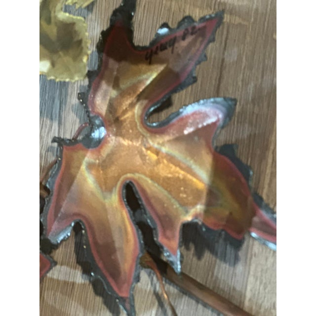 A striking and very large torch-cut metal leaf sculpture dating from the early 1980s. This impressive work (53” W × 38” H)...