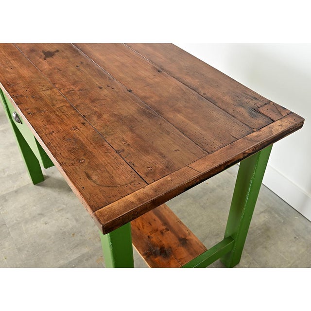 French 19th Century Beech & Painted Pine Work Table For Sale - Image 9 of 13