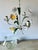 Metal Italian White Tole Daisy 3-Light Chandelier, 1970s For Sale - Image 7 of 18