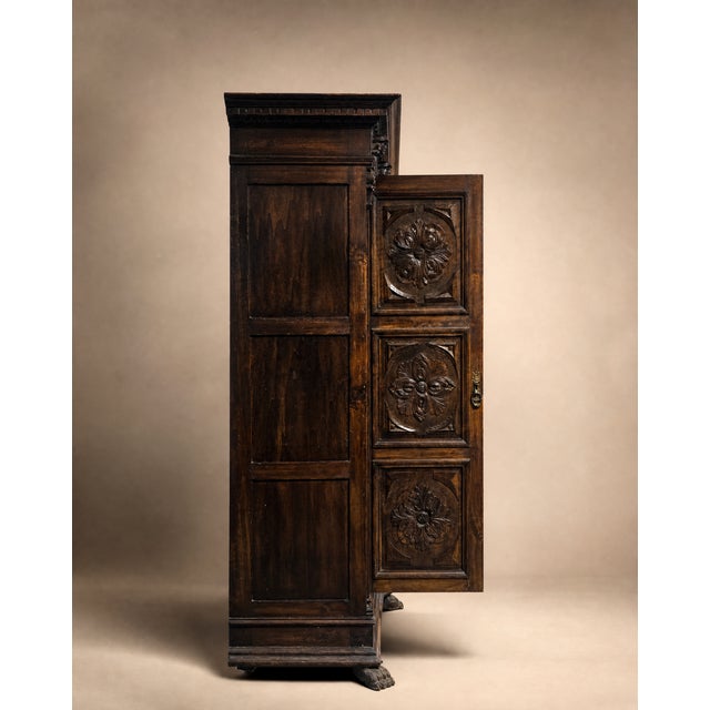 Late 19th Century Late 19th Century French Renaissance Revival Carved Walnut Armoire Cabinet For Sale - Image 5 of 8