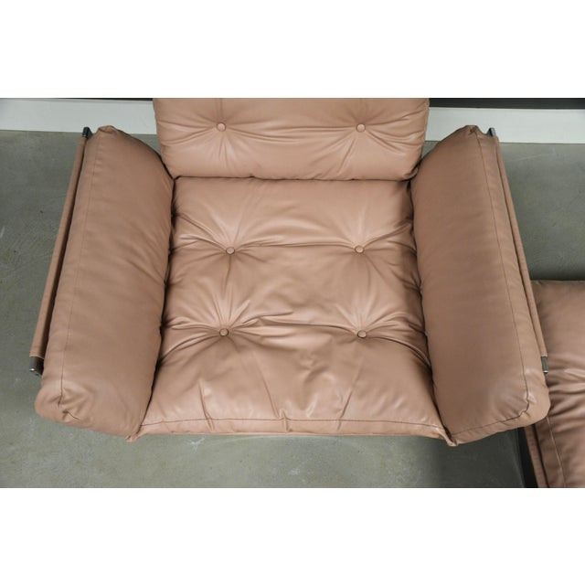 Stendig 1970s Italian Chrome Pink Sling Lounge Chair and Ottoman by Stendig For Sale - Image 4 of 11