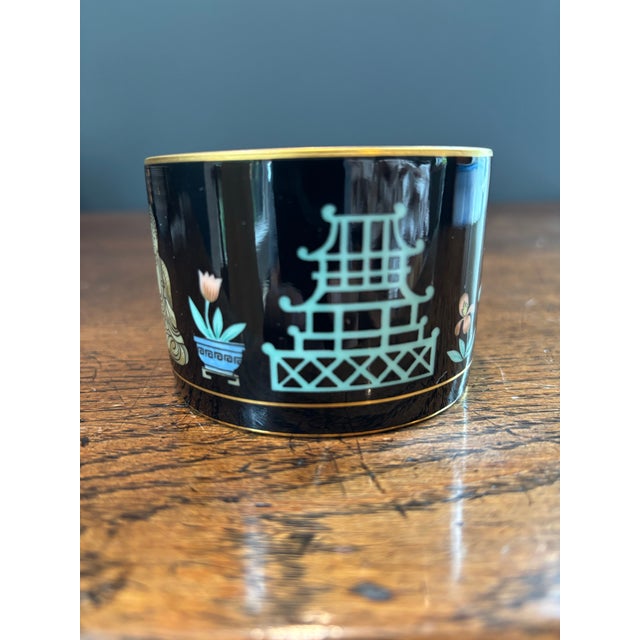 1970s Fitz and Floyd Chinoiserie Salad Plates, Flat Cups and Saucers - 17 pcs For Sale In Seattle - Image 6 of 11