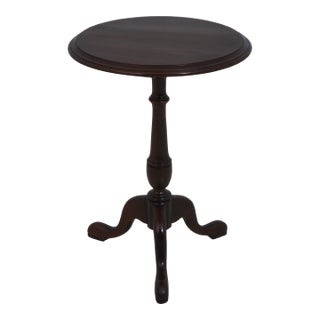 Ethan Allen Round Georgian Court Cherry Pedestal Stand For Sale