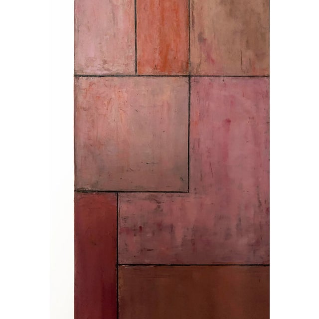 Contemporary Geometric Abstract Square Oil Painting by Stephen Cimini For Sale - Image 4 of 8