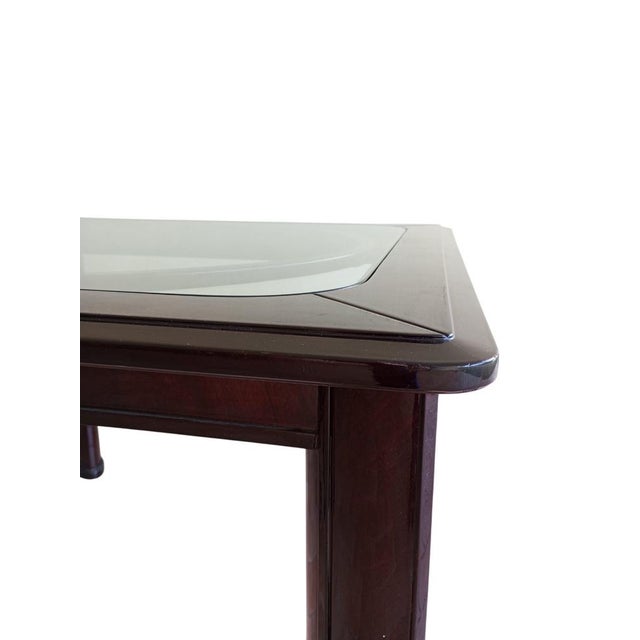 Art Deco Square Table with Glass Top, France, 1960s For Sale - Image 3 of 12