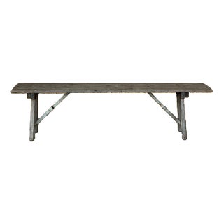Vintage French Brewers Trestle Bench, 1950s For Sale