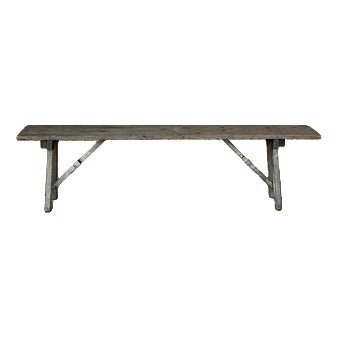 Vintage French Brewers Trestle Bench, 1950s For Sale