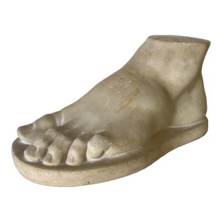 Large Vintage Italian Plaster Foot Sculpture For Sale