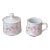 1970s Liette International Pink Dogwood Blossoms Ceramic Creamer & Sugar Bowl Set- 2 Pieces For Sale