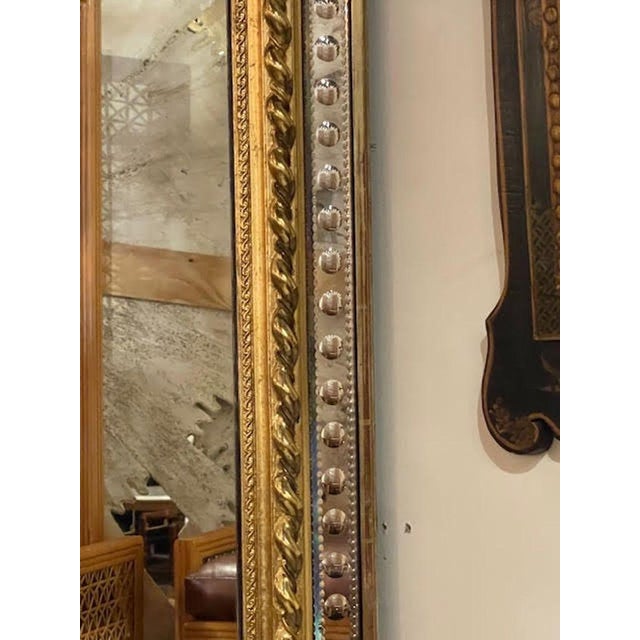 19th C. French Louis XVI Giltwood and Etched Mirror For Sale In Dallas - Image 6 of 8