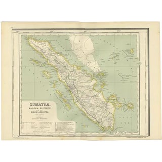 Antique Map of West Sumatra, Indonesia, 1900 For Sale