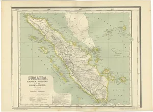 Antique Map of West Sumatra, Indonesia, 1900
