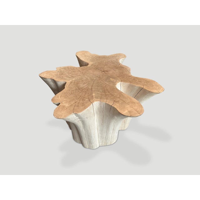 Contemporary Andrianna Shamaris Amorphous Bleached Teak Wood Table For Sale - Image 3 of 6