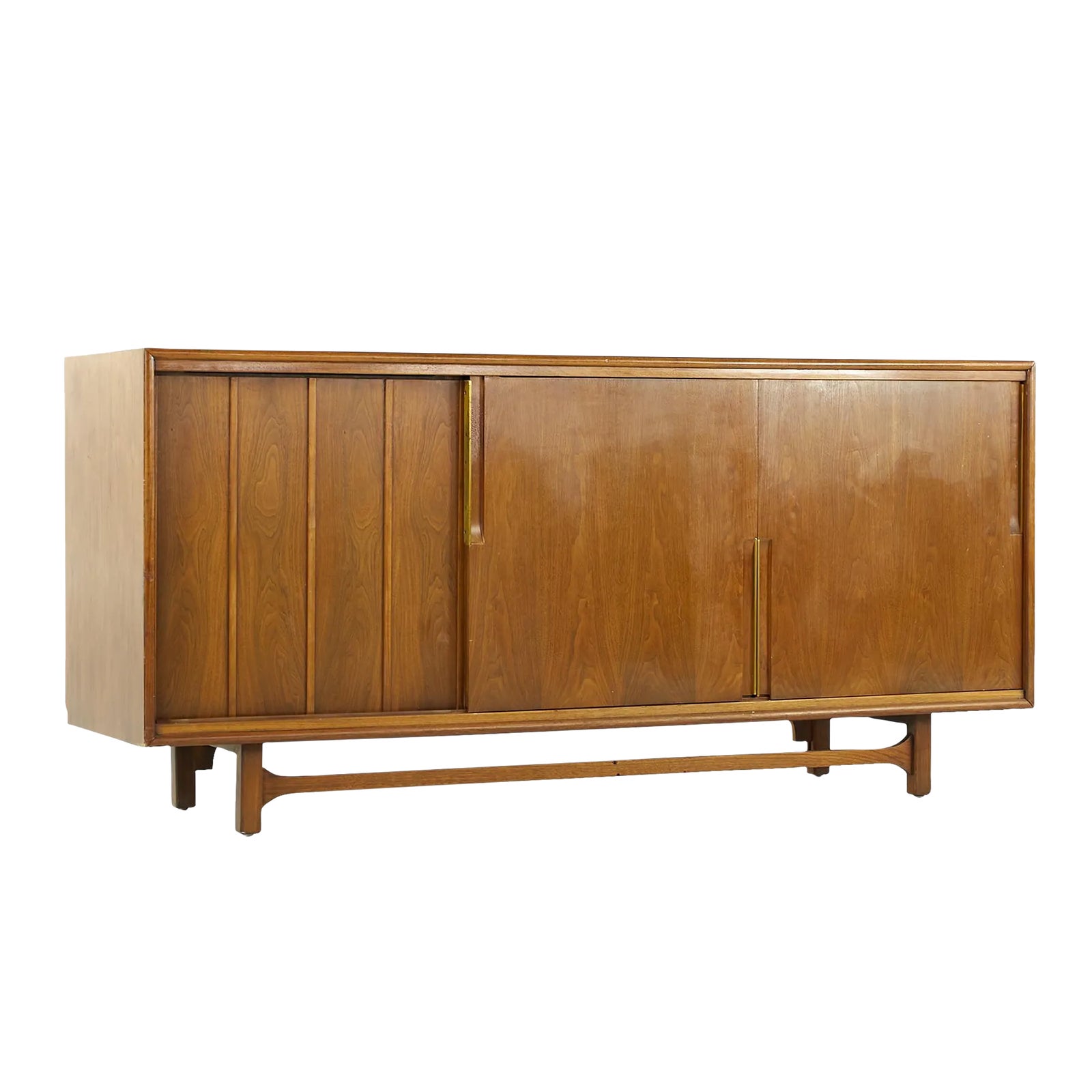 Cavalier Furniture Mid Century Brass and Walnut Lowboy Dresser Chairish