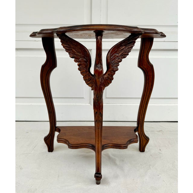 Early 20th C. Carved Swan Demi-Lune Console or Side Table For Sale - Image 11 of 11