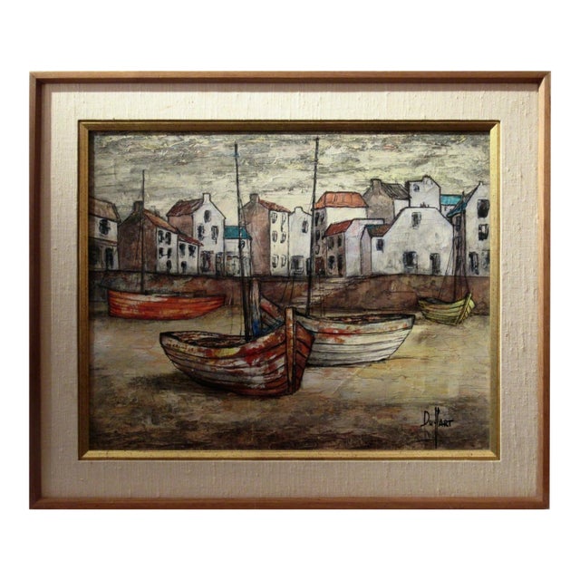 Jules Dules Duffart Concarneau C. 1950 Painting For Sale