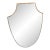 1950s Gio Ponti Style Mid-Century Modern Brass Shield Italian Wall Mirror For Sale