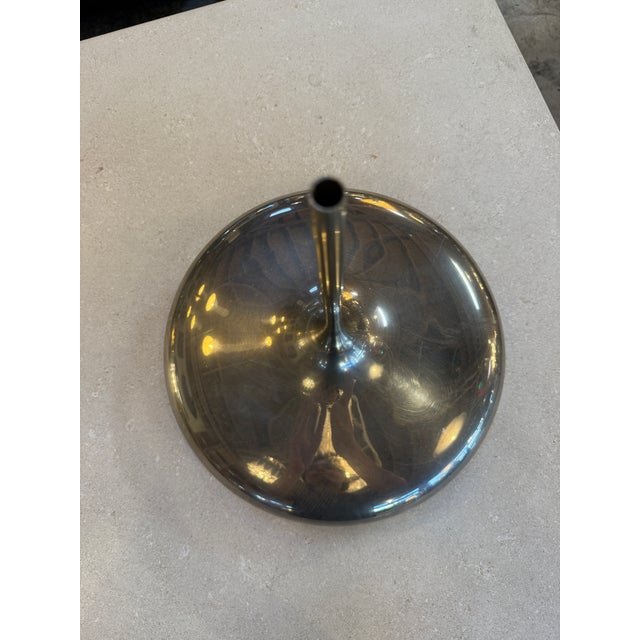 Modern Polished Metal Sculptural Flower Vase, Italy, 1970s For Sale - Image 3 of 5