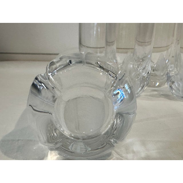 Mid 20th Century Heavy Crystal Embellished Frosted 3D Leaf Base Hiball Glasses- Set of 6 For Sale In Dallas - Image 6 of 6