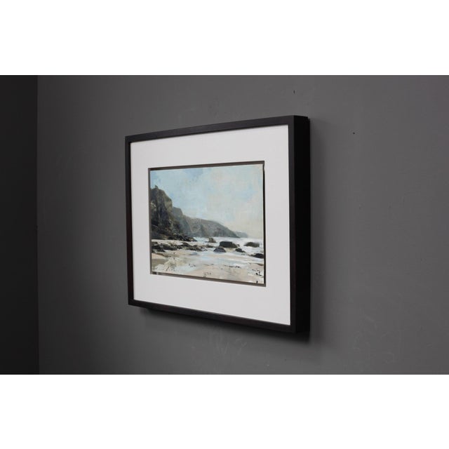 Gray Contemporary Into the Light Study by Jon Doran | Oil on Panel Small Study of a Beach at Low Tide For Sale - Image 8 of 9