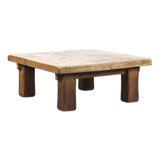 Large Vintage Rustic Brutalist Coffee Table, 1960s For Sale
