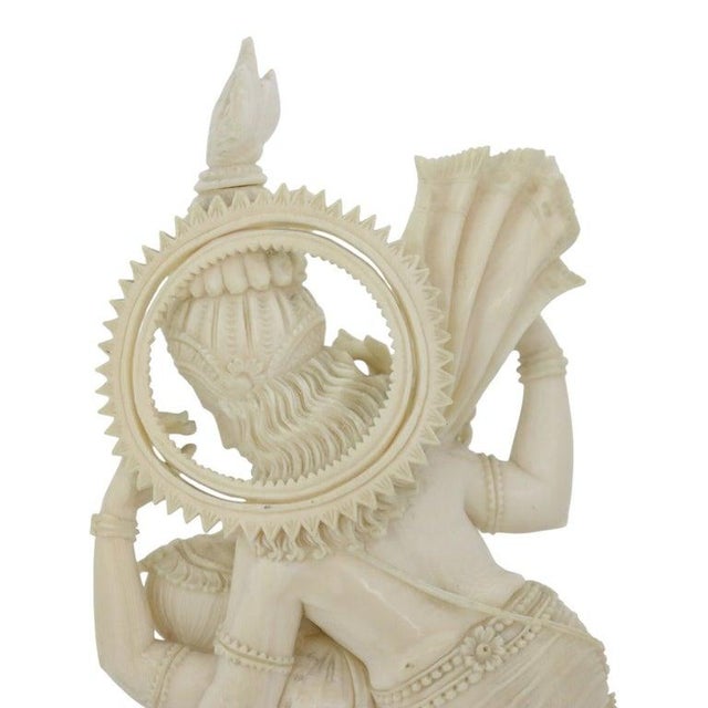 Indian Carved Bone Hindu Deities Radha & Krishna in a Lover’s Embrace C1920 For Sale - Image 11 of 12