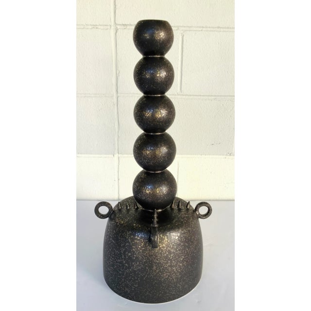 2020s Global Views Modern Bronze Finished Long Neck Vase For Sale - Image 5 of 5