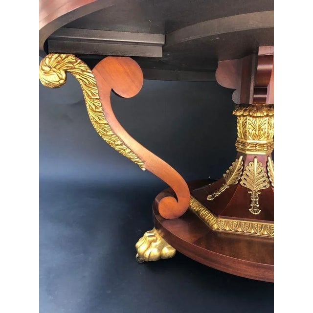 Traditional Late 20th Century Round Baker Center Table With Faux Marble Top For Sale - Image 3 of 7