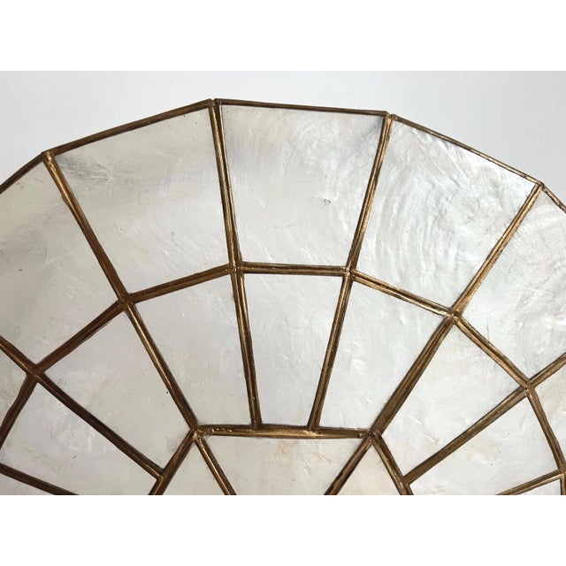 Feldman Lighting Mid Century Capiz Shell Ceiling Light For Sale - Image 4 of 16