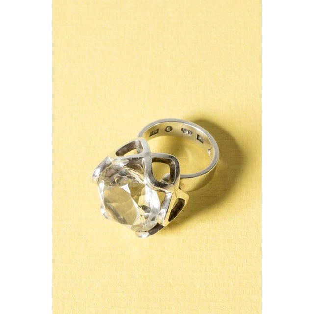 Silver and Rock Crystal Ring by Karl-Ingemar Johansson, 1968 For Sale - Image 4 of 9