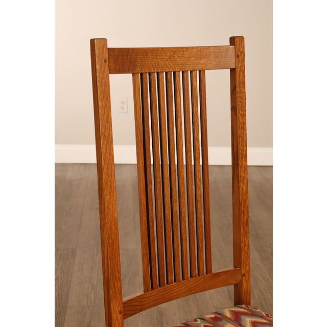 Stickley Mission Collection Set Of Six Oak High Back Spindle Dining Chairs For Sale In Philadelphia - Image 6 of 18